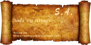 Saáry Albert névjegykártya